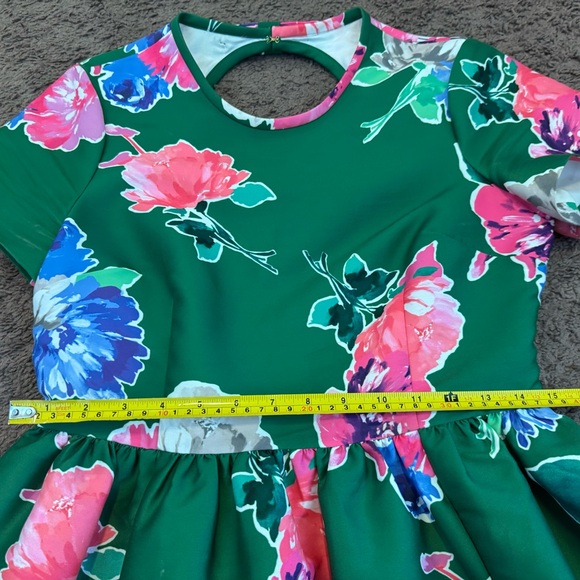 Kate Spade Stelli Dress In Full Bloom Lucky Green Floral Fit Flare Puffy 8 $425 - Picture 9 of 9